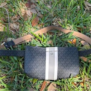 Michael Kors Black and Tan Belt Bag